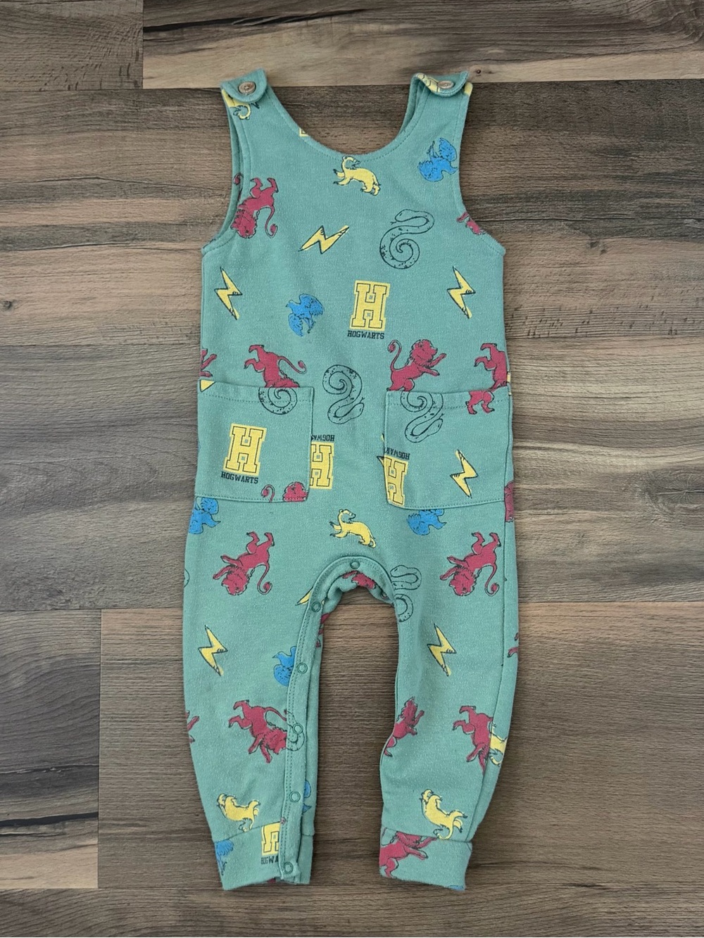 Harry Potter Baby Boy Hogwarts Houses AOP Sleeveless Romper Size 18 Months